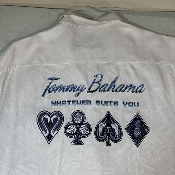 Tommy Bahama Shirt Men's 3XL 100% Silk Button Up Short Sleeve Playing Cards - Picture 2 of 13
